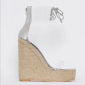 Simmi London Monique-3 Silver Metallic Wedges